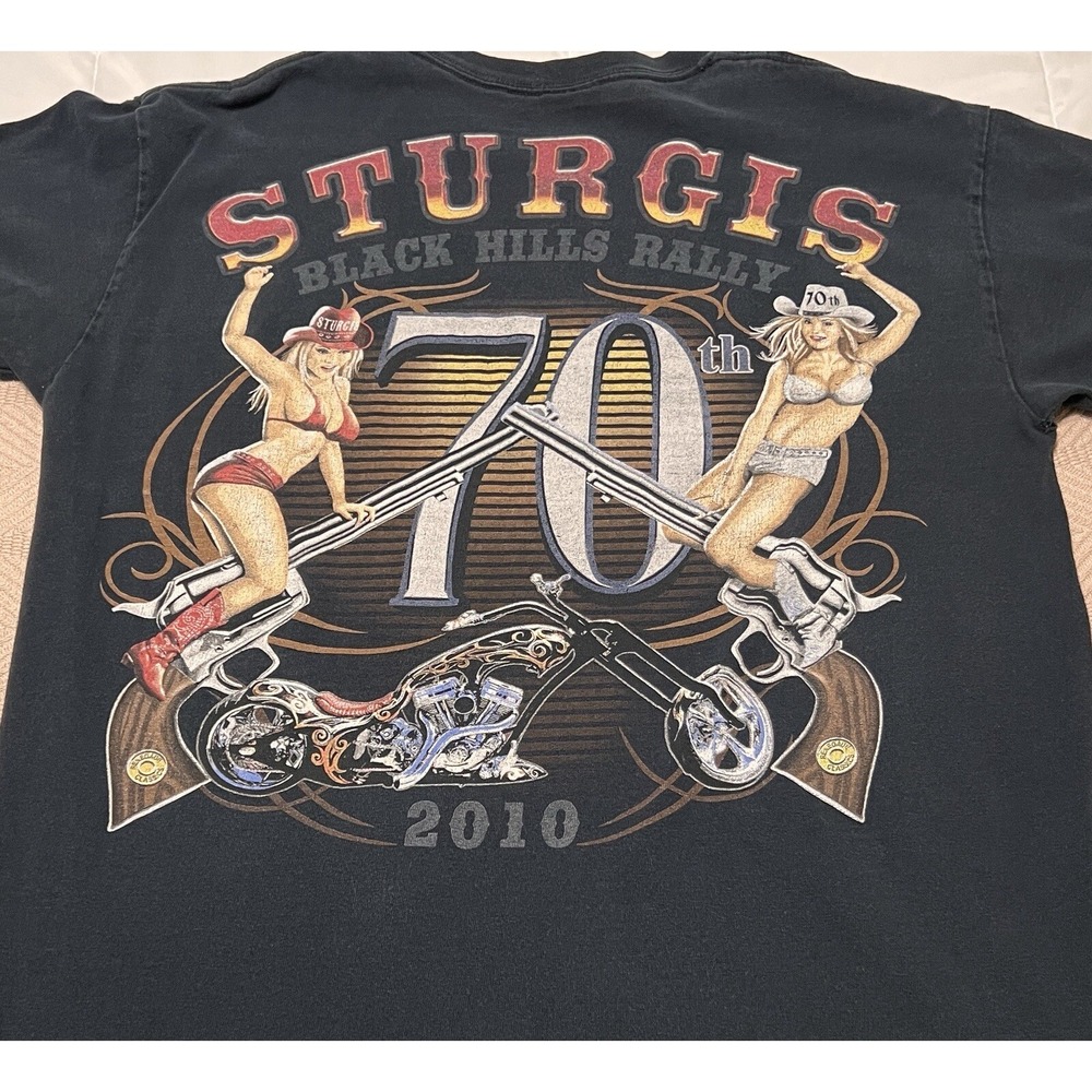 2010 Harley Davidson 70th STURGIS Black Hills Rally Faded Black Medium M (read)